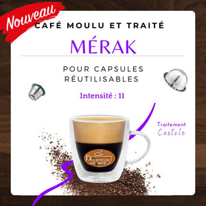 NOUVEAUTÉ! Mérak - Café moulu et traité pour capsules réutilisables